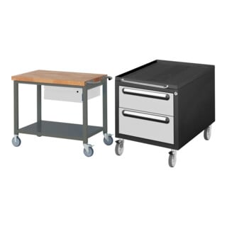 Set STIER Fahrbare Werkbank Premium mit 1 Schublade und Ablageboden BxTxH...