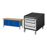 Set STIER Höhenverstellbare Werkbank Premium mit 5 Schubladen und 2...