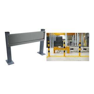 Set Schake Barriere aus Aluminiumprofil 100x20mm + Absperrkette