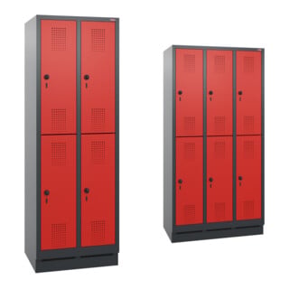 Set Stier STIER Garderobenschrank doppelstöckig 1800 x 610 x 500mm 2 Abteile...