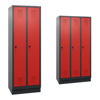 Set Stier STIER Garderobenschrank 1800 x 610 x 500mm 2 Abteile...
