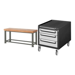 Set STIER Schwerlastwerkbank 4500 kg Premium BxTxH 2000x700x900 mm +...