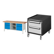 Set STIER Höhenverstellbare Werkbank Premium mit 2 Schubladen und 2...