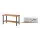 Set STIER Werktisch Premium mit Ablageboden BxTxH 1500x700x840 mm +...