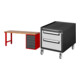 Set STIER Werkbank Premium mit 5 Schubladen BxTxH 2000x700x890mm RAL 3000 /...