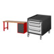 Set STIER Werkbank Premium mit 5 Schubladen BxTxH 2000x700x890mm RAL 3000 /...