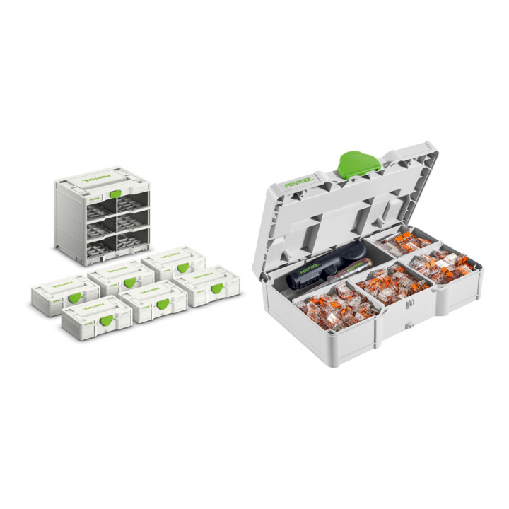 Set Festool Systainer³ Rack SYS3-RK/6 M 337-Set + Festool Wago Klemmen-Set SYS3 S 76-WAGO-Set