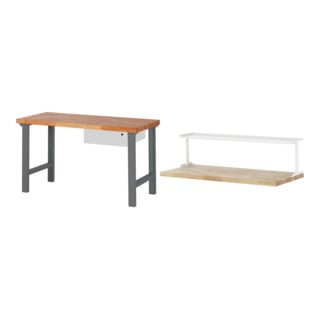 Set STIER Werkbank Premium mit 1 Schublade BxTxH 1500x700x840mm + Ablage zur...