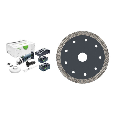 Set Festool Akku-Winkelschleifer AGC 18-125 5,0 EBI-Plus + Diamantscheibe TL-D125 PREMIUM