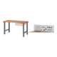 Set STIER Werkbank Premium mit 1 Schublade BxTxH 1500x700x840mm + Lochplatte...