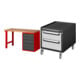Set STIER Werkbank Premium mit 5 Schubladen BxTxH 1500x700x890mm RAL 3000 /...