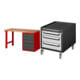 Set STIER Werkbank Premium mit 5 Schubladen BxTxH 1500x700x890mm RAL 3000 /...