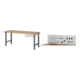 Set STIER Werkbank Premium mit 1 Schublade BxTxH 2000x700x840mm + Lochplatte...