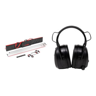 Set Mafell Führungsschienentaschen-Set, 2 x F 160 + F-VS + 2 x F-SZ 180 MM + TZ-FST1600 + STIER Kapselgehörschutz SGR-40 FM Radio Bluetooth 800 mAh
