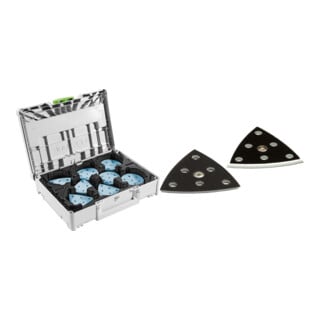 Set Festool Schleifmittel-Systainer³ SYS-STF D90/V93 GR-Set Granat + Schleifschuh StickFix weich SSH-STF-V93/6-W/2