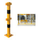 Set Schake Standpfosten zum Aufdübeln Stahlrohr 70 x 70 mm + Bodenplatte 100 x 150 mm + BefestigungsschraubensatzTyp 1-1