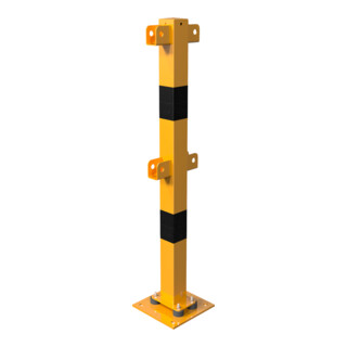 Set Schake Standpfosten zum Aufdübeln Stahlrohr 70 x 70 mm + Bodenplatte 100 x 150 mm + BefestigungsschraubensatzTyp 1