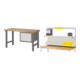 Set STIER Werkbank Premium mit 3 Schubladen BxTxH 1500x700x840mm +...