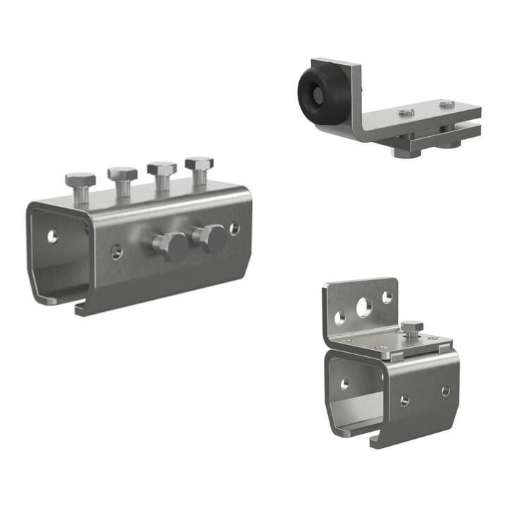 Set MEA Verbindungsmuffe Nr. 2 + MEA Wandbefestigung Nr.2 + MEA Rohrpuffer Nr.2