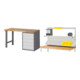 Set STIER Werkbank Premium mit 5 Schubladen BxTxH 1500x700x840mm +...