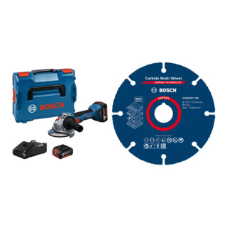 Set Bosch Akku-Winkelschleifer GWS 18V-8 + EXPERT Carbide Multi Wheel Trennscheibe 125 mm