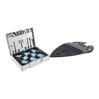 Set Festool Schleifmittel-Systainer³ SYS-STF D90/V93 GR-Set Granat + Schleifschuh LSS-STF-RO90 V93 E