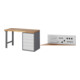 Set STIER Werkbank Premium mit 5 Schubladen BxTxH 1500x700x840mm + Lochplatte...