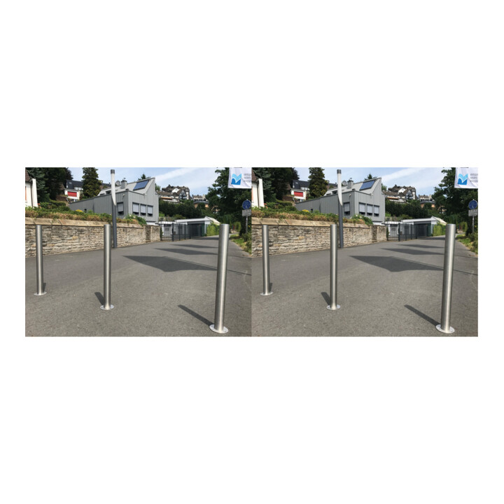 Set Schake Abweisebügel aus Stahlrohr Ø48mm Breite: 700mm, Höhe: 1200 mm + BefestigungsschraubensatzTyp 1