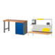 Set STIER Werkbank Premium mit 5 Schubladen BxTxH 1500x700x840mm...