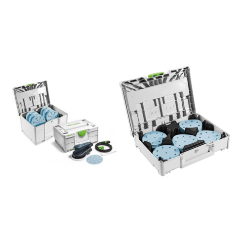 Set Festool Exzenterschleifer ETS EC 150/5 EQ-SYS GR + Schleifmittel-Systainer³ SYS-STF D125 GR-Set Granat
