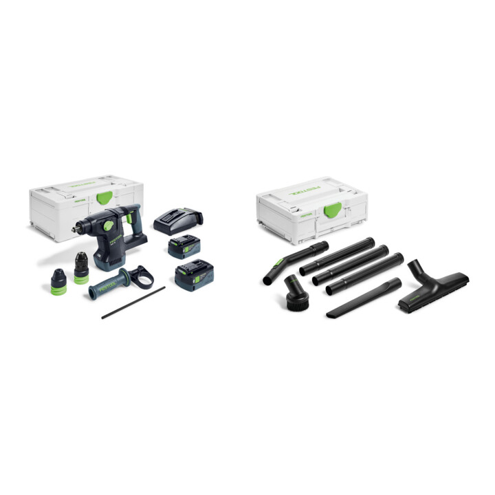 Set Festool Akku-Kombihammer KHC 18 5,0 EBI-Plus + Festool Standard-Reinigungsset RS-ST D 27/36-Plus