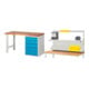 Set STIER Werkbank Premium mit 5 Schubladen BxTxH 1500x700x840mm RAL 7035 /...
