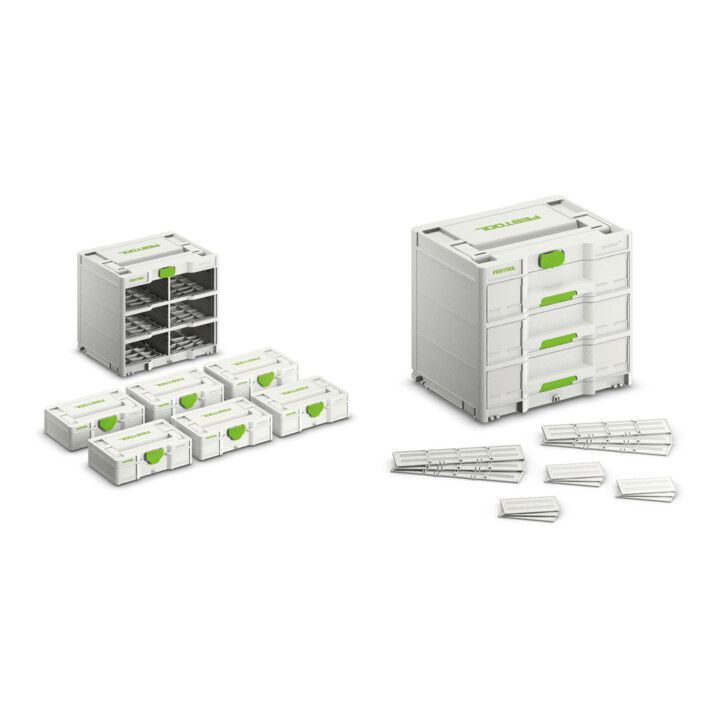 Set Festool Systainer³ Rack SYS3-RK/6 M 337-Set + Festool Sortainer³ SYS3-SORT/3 M 337