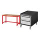 Set STIER Höhenverstellbare Werkbank Premium BxTxH 1500x700x840-1040mm RAL...