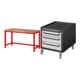 Set STIER Höhenverstellbare Werkbank Premium BxTxH 1500x700x840-1040mm RAL...