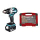 Set Makita Perceuse-visseuse sans fil 18V, 1800 tr/min + STIER Jeu de forets TiN, scie et embouts 100 pièces-1