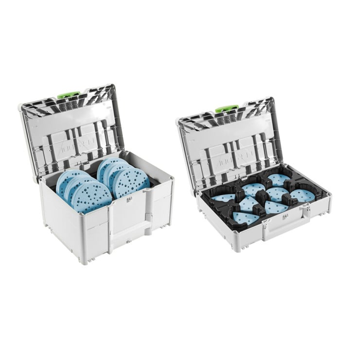 Set Festool Schleifmittel-Systainer³ SYS-STF D150 GR-Set Granat + Festool Schleifmittel-Systainer³ SYS-STF D90/V93 GR-Set Granat