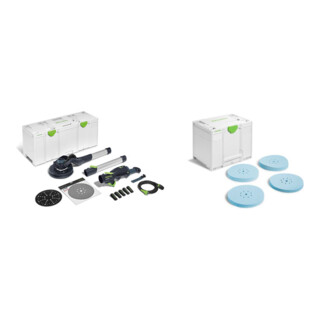 Set Festool Langhalsschleifer LHS 2 225 EQI-Plus PLANEX + Festool Schleifmittel-Systainer³ Granat SYS-STF D225 GR-Set