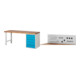 Set STIER Werkbank Premium mit 5 Schubladen BxTxH 2000x700x840mm RAL 7035 /...