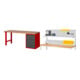 Set STIER Werkbank Premium mit 5 Schubladen BxTxH 2000x700x840mm RAL 3000 /...