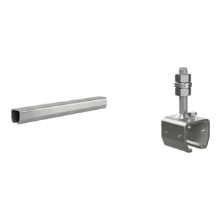 Set MEA Laufrohr Nr. 2 / 2 m / verzinkt + MEA Muffe H/S verstellbar Nr. 2