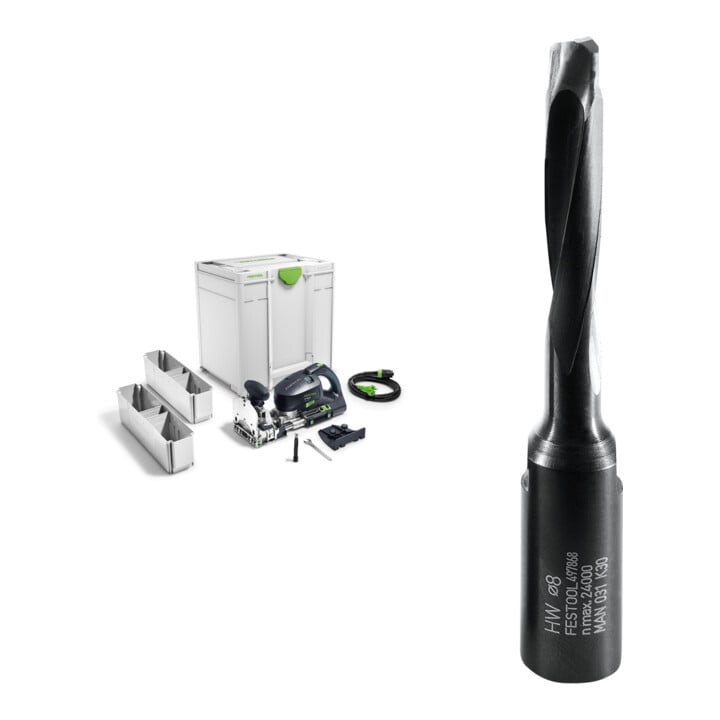 Set Dübelfräse DF 700 EQ-Plus DOMINO XL + DOMINO Fräser D 8-NL 50 HW-DF 700