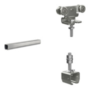 Set MEA Laufrohr Nr. 2 / 2 m / verzinkt + MEA Muffe H/S verstellbar Nr. 2 + MEA Doppelrolle Nr.2