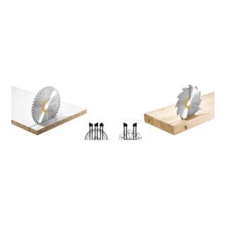 Set Festool Kreissägeblatt HW 168x1,8x20 WD42 WOOD FINE CUT + Festool Kreissägeblatt HW 168x1,8x20 PW16 WOOD RIP CUT