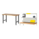 Set STIER Höhenverstellbarer Werktisch Premium BxTxH 1500x700x790-1140mm +...