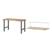 Set STIER Höhenverstellbarer Werktisch Premium BxTxH 1500x700x790-1140mm +...