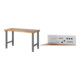 Set STIER Höhenverstellbarer Werktisch Premium BxTxH 1500x700x790-1140mm +...