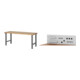 Set STIER Höhenverstellbarer Werktisch Premium BxTxH 2000x700x790-1140mm +...