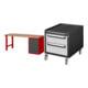 Set STIER Werkbank Premium mit 5 Schubladen BxTxH 2000x700x840mm RAL 3000 /...