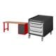 Set STIER Werkbank Premium mit 5 Schubladen BxTxH 2000x700x840mm RAL 3000 /...